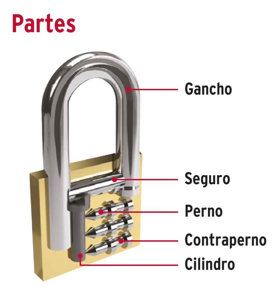 [TR-CH-38X2] Candado de Hierro. 38mm. Blister Con 2 Pzas Color Gris