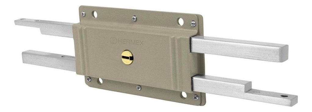 Cerradura Doble Barra Doble Cerrojo Hermex 43501 Color Gris
