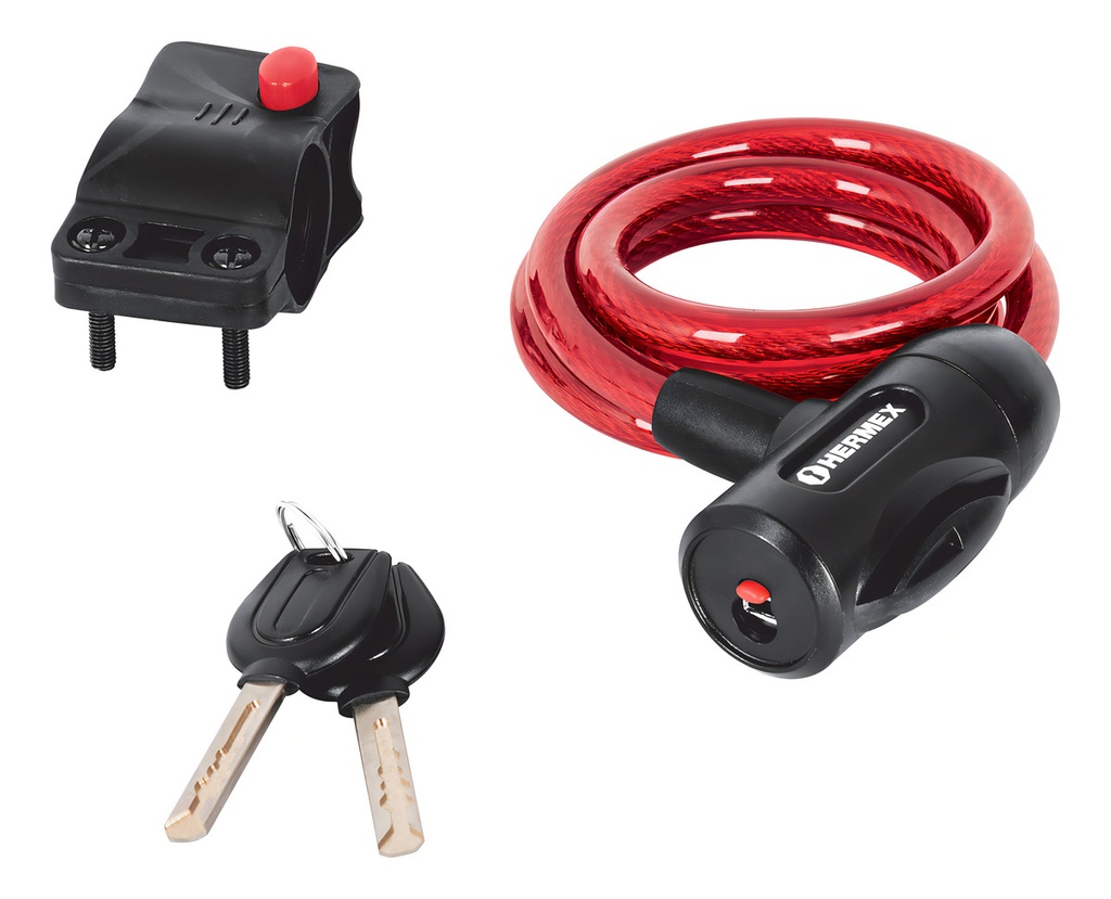 Candado De Cable Con Llave, 10 Mm X 1.0 M Hermex 43922