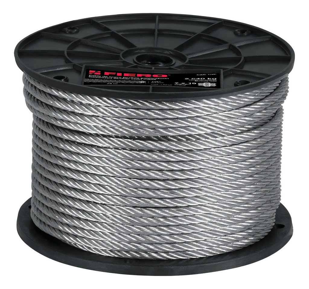 Cable Flexible De Acero 1/4 , 7x19 75m, Fiero 44213 Truper