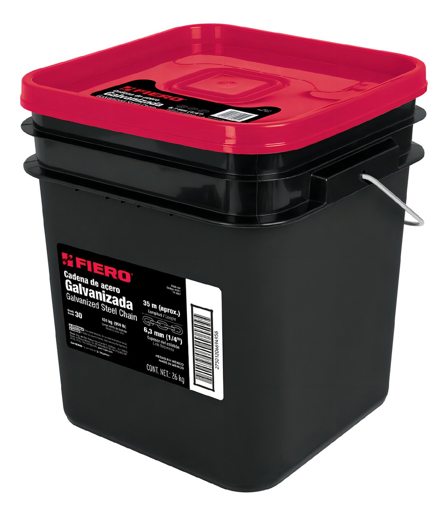 Cadena Galvanizada De 1/4 Fiero
