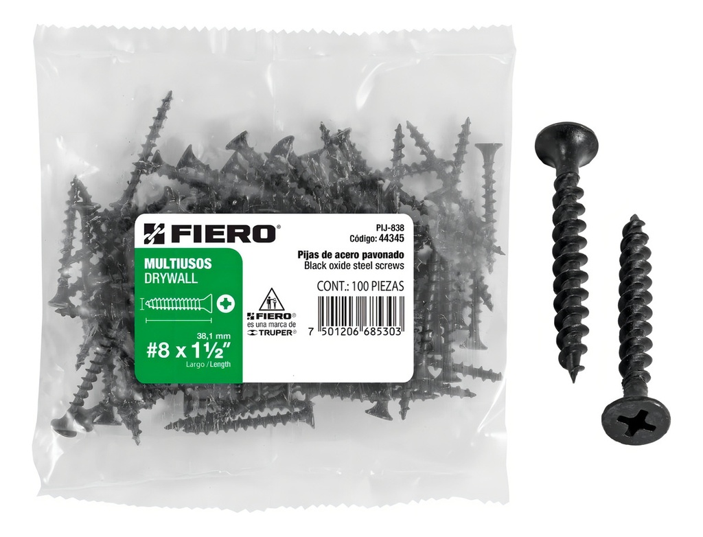 [TR-PIJ-838] Pija Multiusos No. 8 X 1-1/2" Fiero 44345