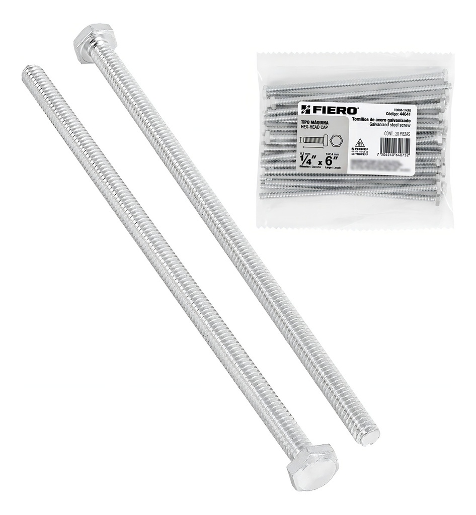 Tornillo Tipo Maquina 1/4' X 6' Fiero 44641