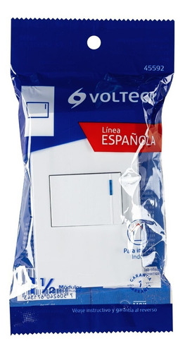 [TR-PA-APSE15-EB] Placa Armada 1 Interruptor 1.5 Módulos, Blanco Volteck 45592