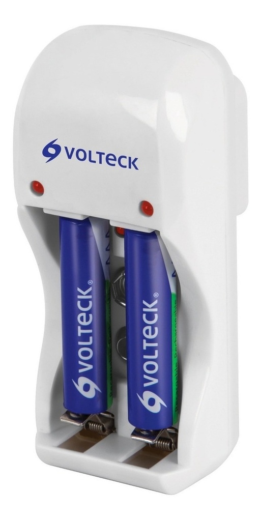 Cargador De Pilas Mini Con 2 Pilas Aaa Voltech 46043