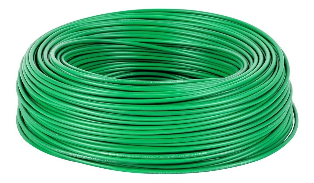 [TR-CAB-14V] Cable Calibre 14 Thhw-ls Verde Voltech 46065