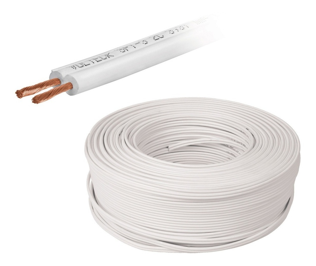 Cordon Duplex Calibre 16 Flexible Spt Voltech 46068 Blanco