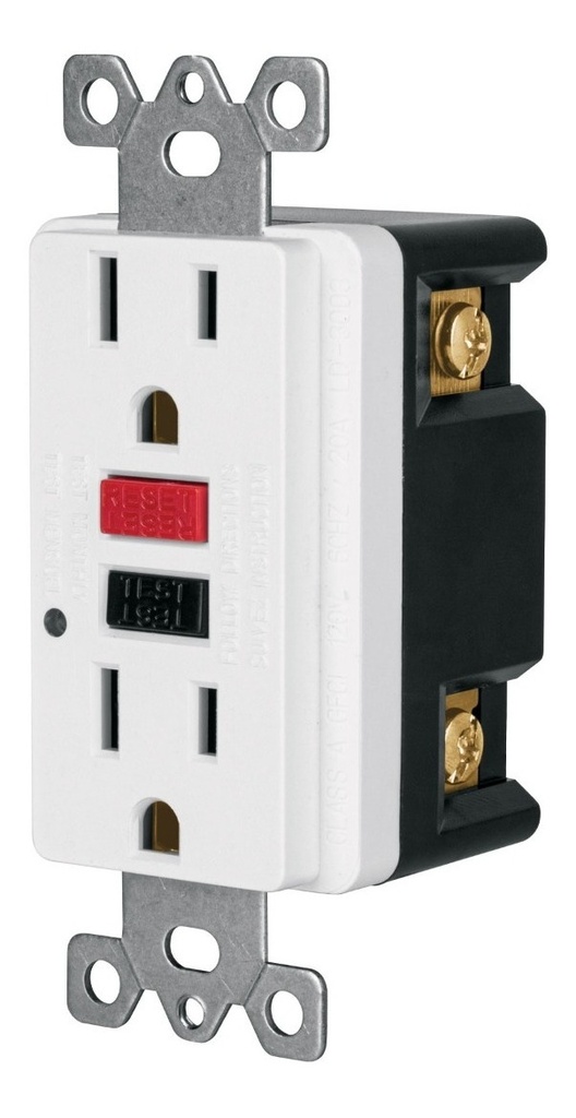 Contacto Doble Gfci Classic Volteck Truper 46107 Color Blanco