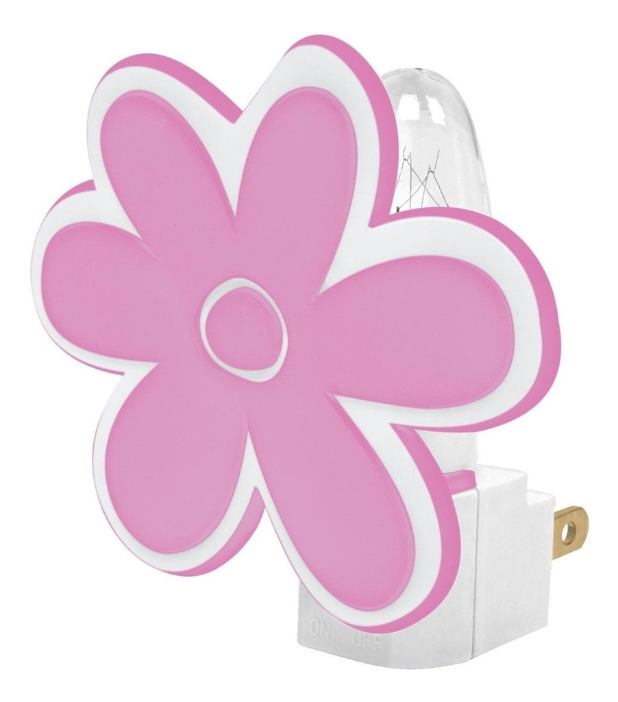 Luz De Noche Con Interruptor Flor Voltech 46130 Color Rosa Pálido