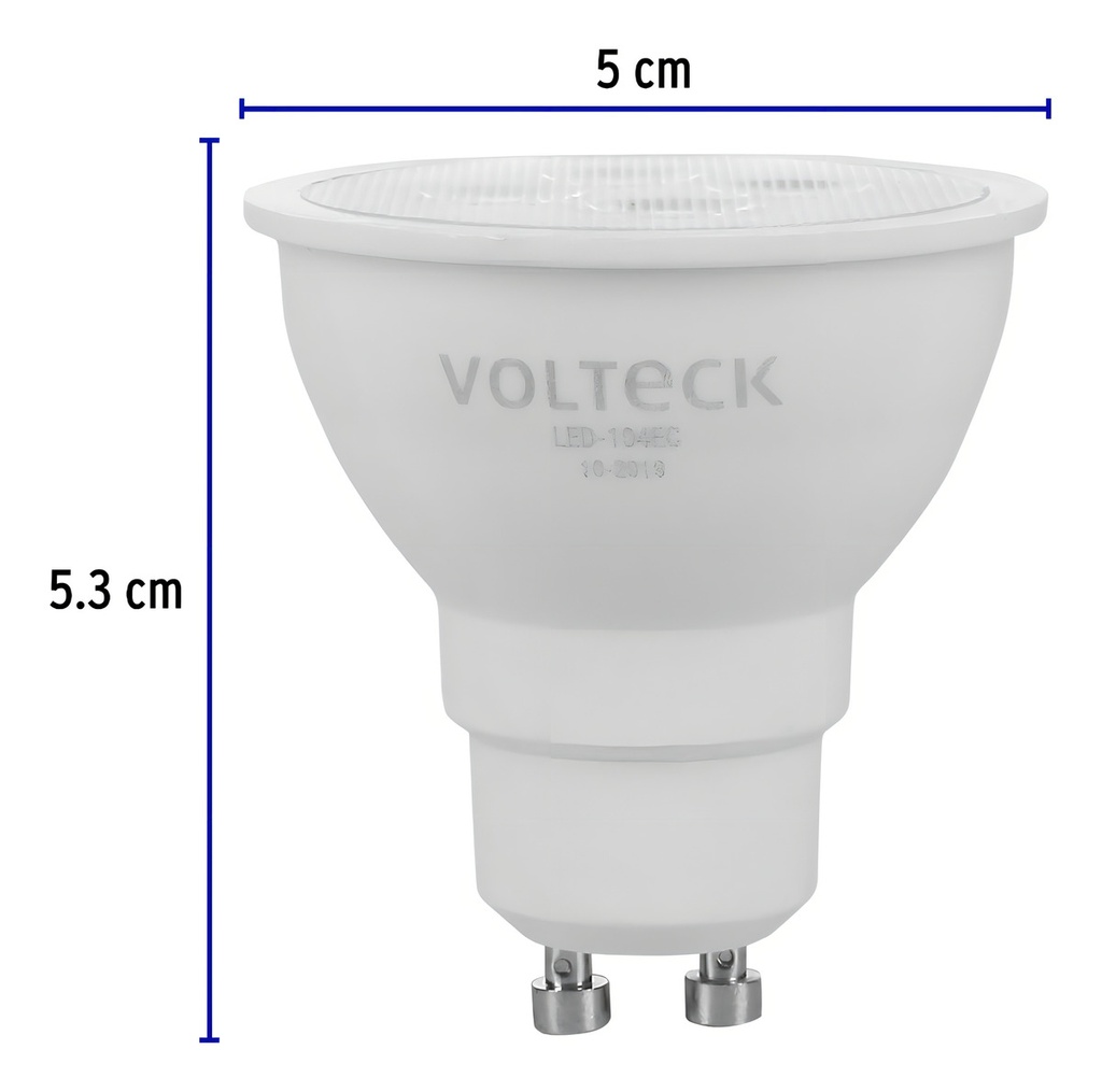 Foco Led Voltech Mr16 Gu10 4w Luz Cálida 2700k Encendido Instantáneo Blanco