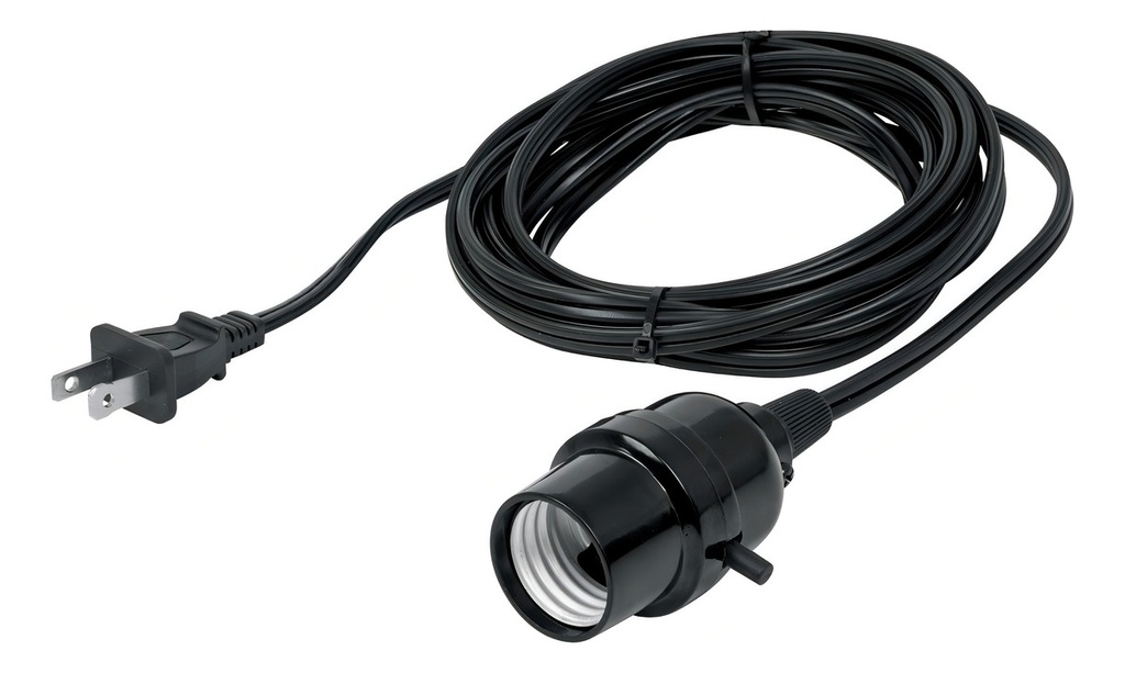 Portalampara Con Cable 4 M Voltech 47142 Color Negro