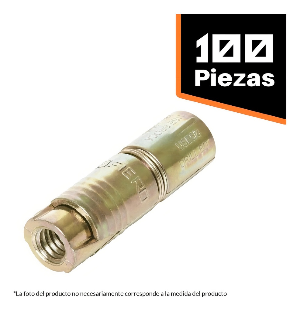 Taquete Expansivo Sin Tornillo 3/16'' X 3/8'' 100 Pz Fiero 47363