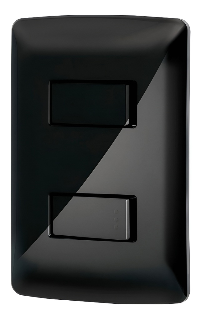 Placa Con 1 Interruptor y 1 Escalera, Negro, Volteck 47598 Color Negro Voltaje
