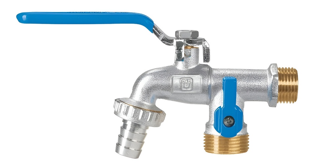 [TR-LLED-265L] Llave de Esfera Doble Salida 1/2" de Latón Foset 48060