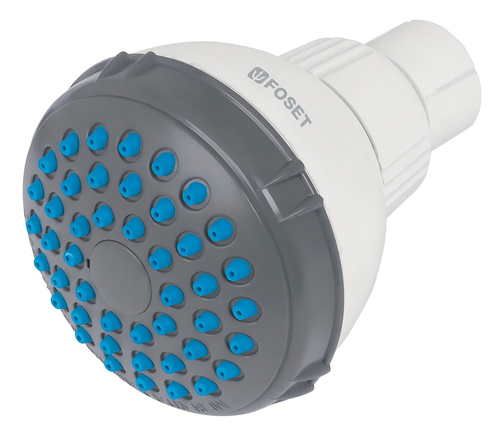 Regadera Redonda Sin Brazo De Abs, 2-1/2', Blanca, Basic Acabado Cromado Color Blanco