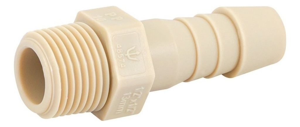 Adaptador Macho Pp Insercion 1/2" Foset 48574 Color Crema