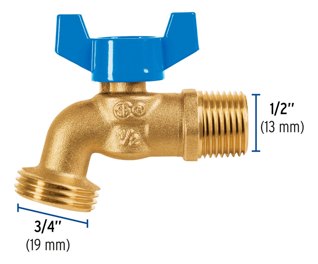 [TR-LLE-128L] Llave de Esfera Con Rosca Para Manguera 1/2 Foset 49053