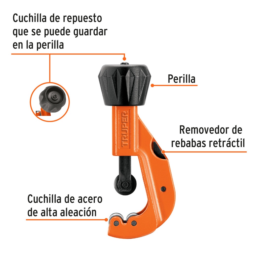 Truper 12856 Cortatubo Cobre Hasta 1-1/4''