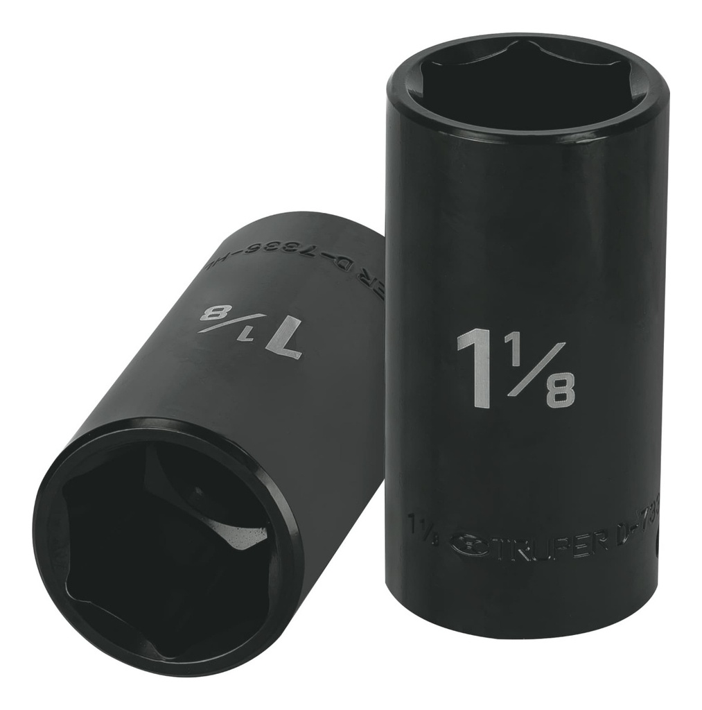 [TR-D-7336-HL] Dado Largo Impacto De 1-1/8'', 6 Puntas, Cuadro 1/2'' 13401