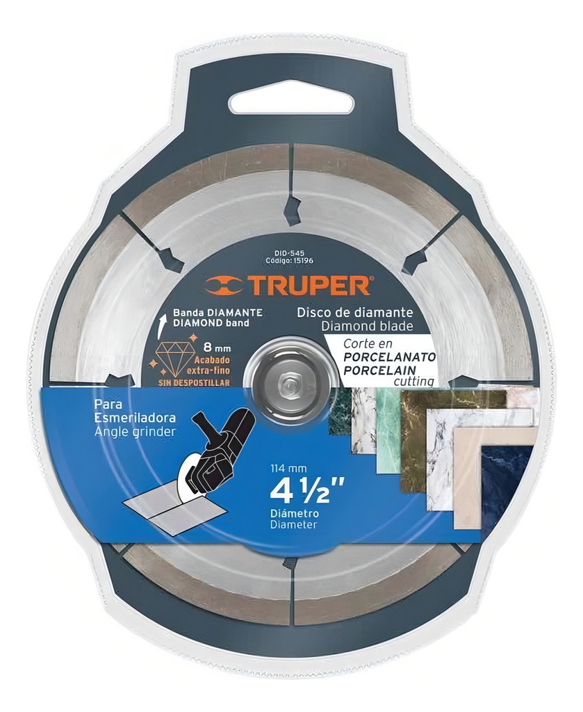 Disco Diamante, Corte Porcelanato 4-1/2'', Truper 15196