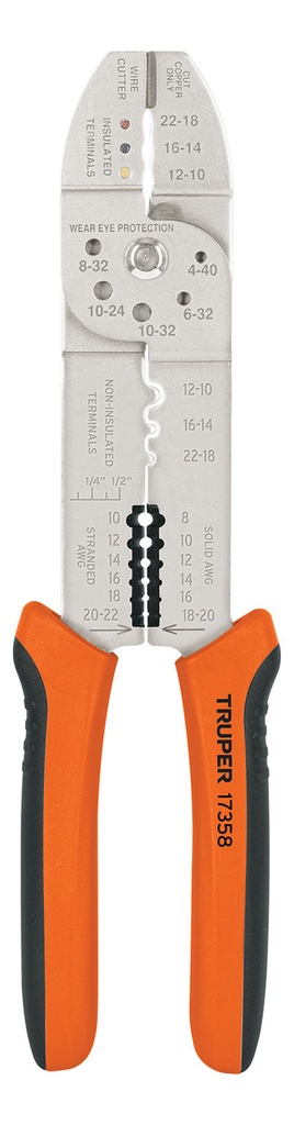 Pinza Pelacables 10'' 20-10 Awg Corte Crimpado 17358 Truper