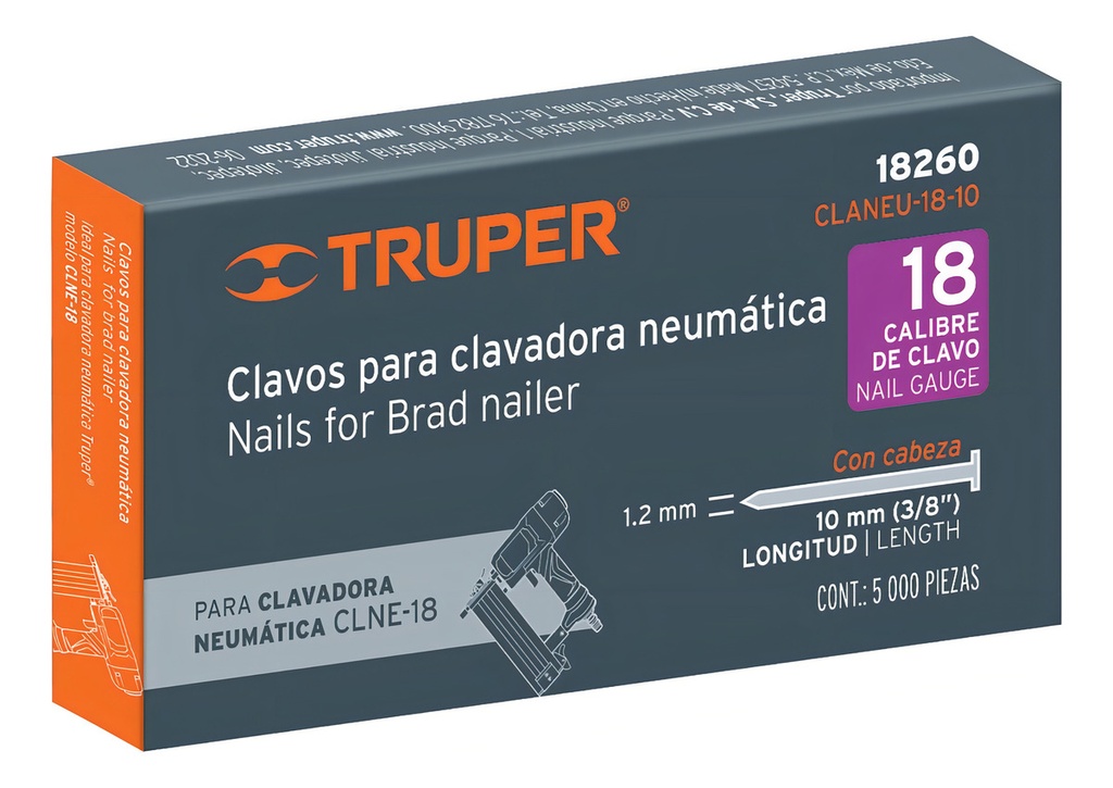 Clavos P/clavadora Neumática Clneu-2 10mm 50 Truper 18260
