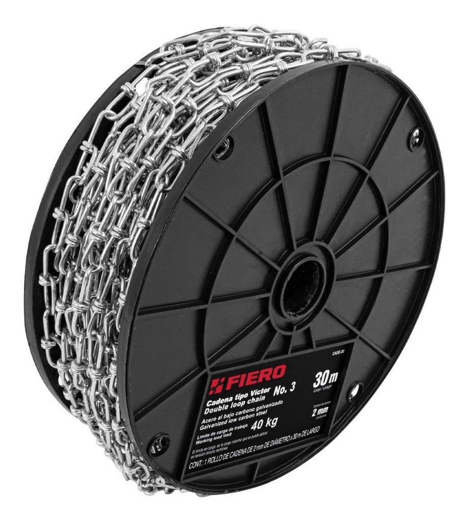 Cadena T. Victor 3 Mm X 30 Mt Fiero 44192 Color Plateado