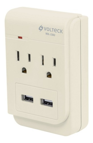 Supresor Picos 2 Entradas Con 2 Puertos Usb Voltech 46088