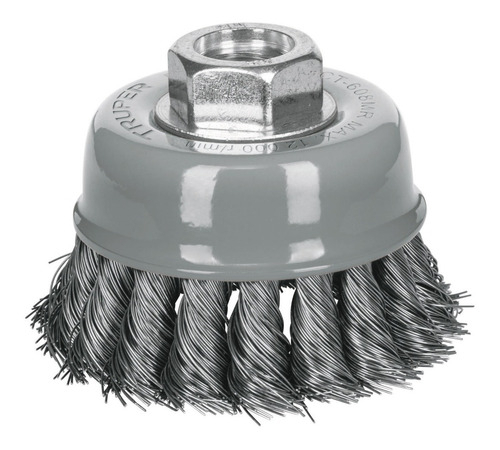 Carda De Copa,alambre Trenzado 3''multi Rosca, Truper 100851 Color Gris
