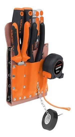 [TR-POHE-11CU] Porta Herramientas 11 Comp. Truper 11514 Naranja Y Negro