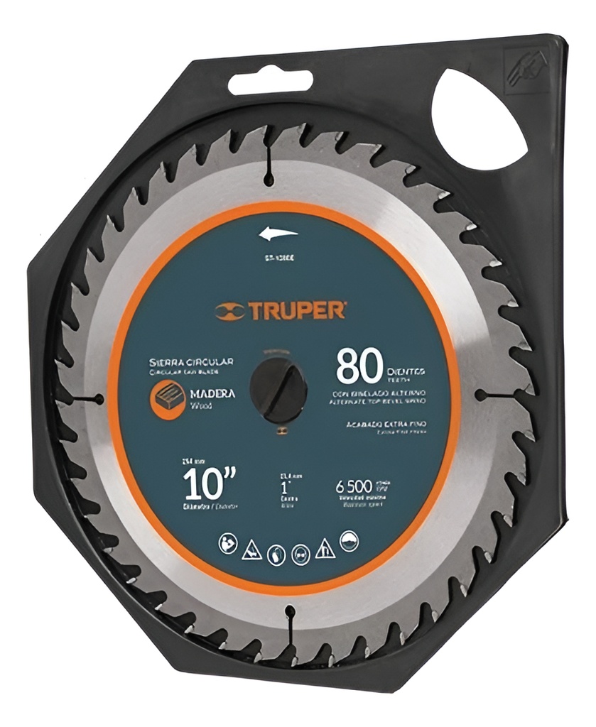 Sierra Circular Madera 80d. 10'' X 5/8'' Truper 12683 60 Mhz