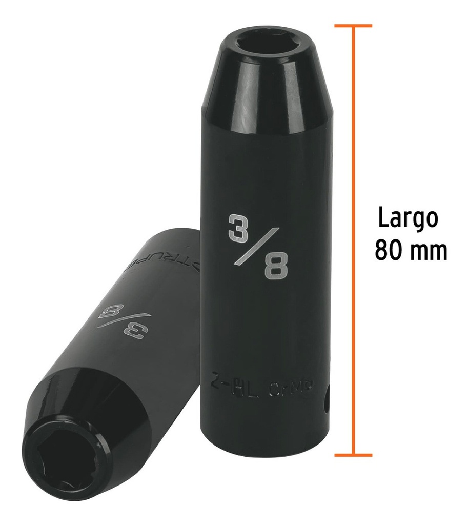 Dado 1/2" 6 Puntas Impacto Largo 3/8" Truper 13386