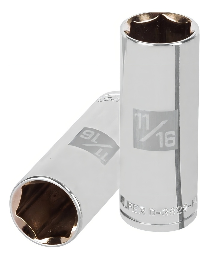 Dado Largo De 11/16", 6 Puntas, Cuadro 3/8", Truper