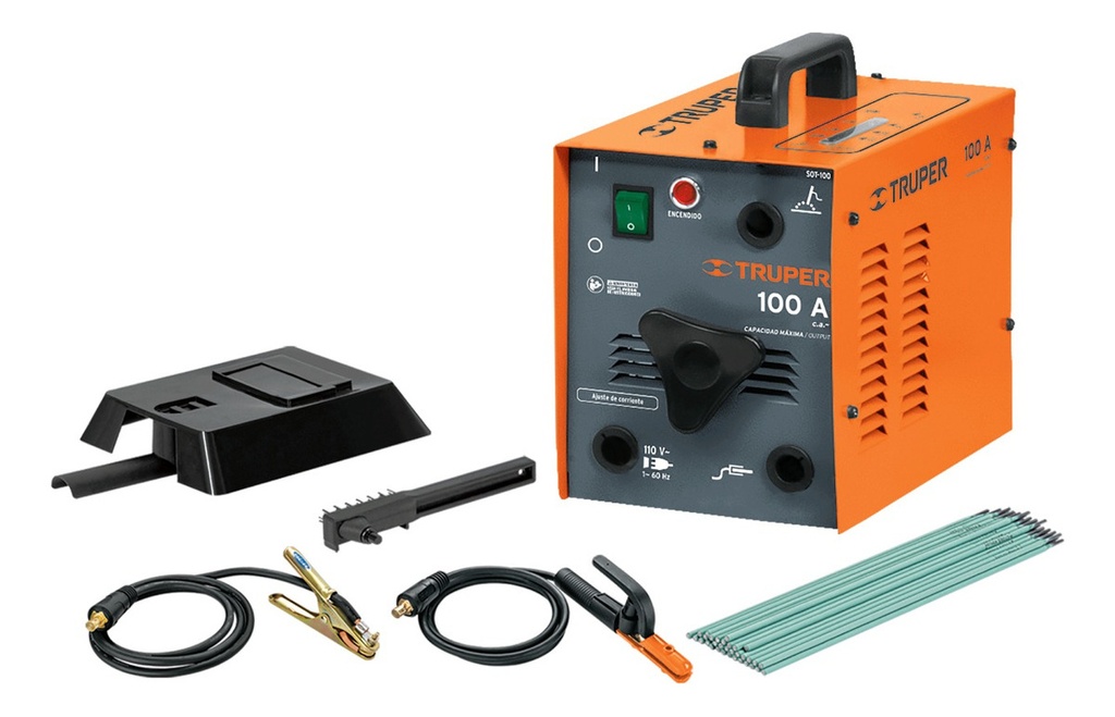 Soldadora Arco Eléctrico Truper Sot-100, 90 A, 110 V, 60 Hz Color Naranja Oscuro