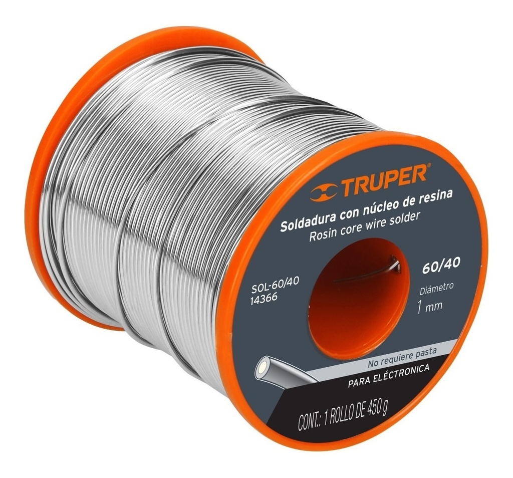 Soldadura Centricore 60/40 450 Gr. Electro. Truper 14366