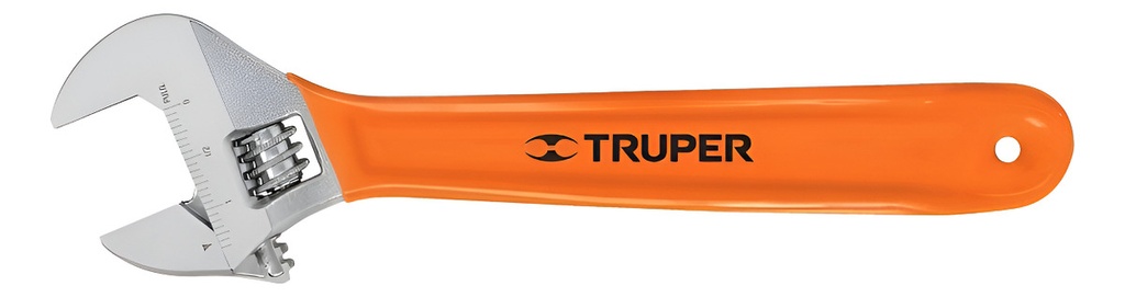 Llave Perico 10'' X 1-1/8'' Cromada Plastisol Truper 15511 Naranja