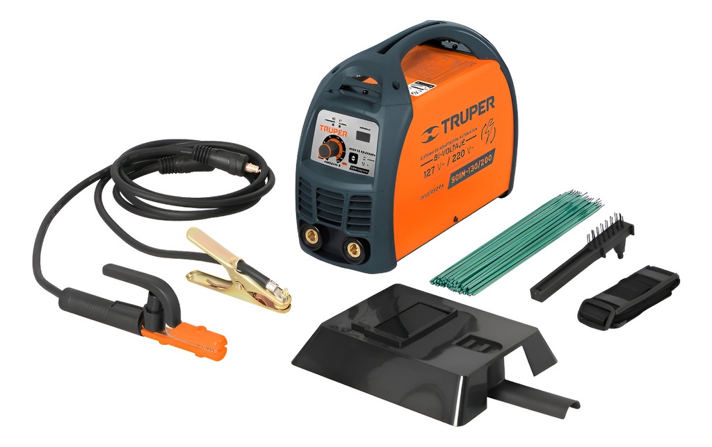 Soldadora Inversora 200 A Doble Voltaje Truper 16053 Negro-naranja