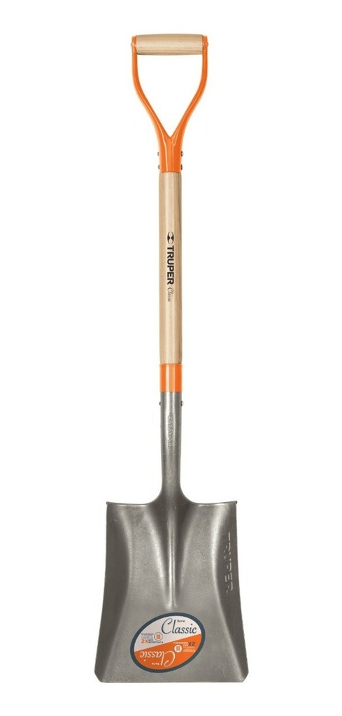 Pala Classic Cuadrada, Puño 'y', Mango 31" 17155 Truper