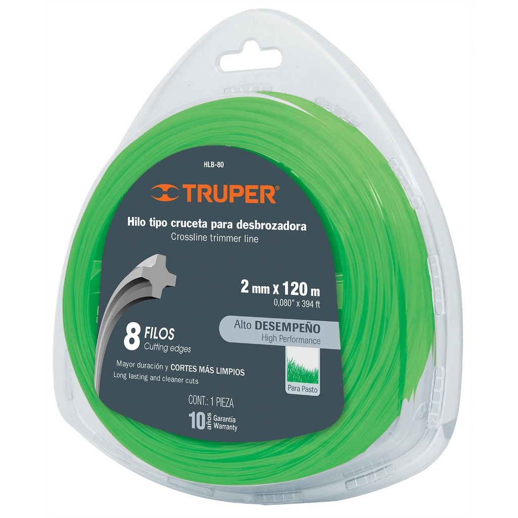 [TR-HLB-80] Hilo Redondo 2 Mm X 120 Mt Verde Truper 17608