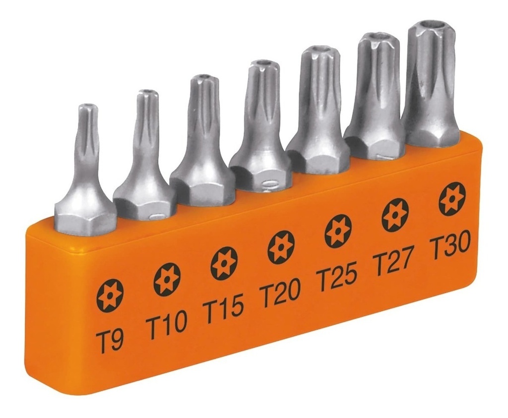 Juego Puntas 1" Torx 7 Pz C/seguro Truper 17797
