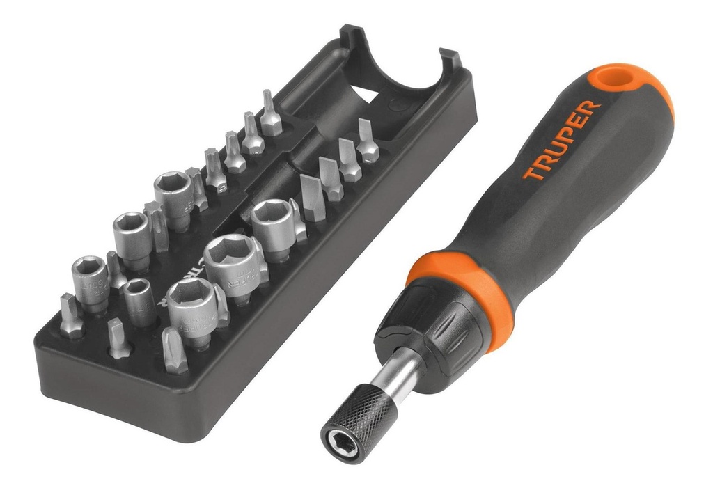 [TR-JDM-24] Desarmador T. Matraca Y Puntas 25 Pz Truper 18222