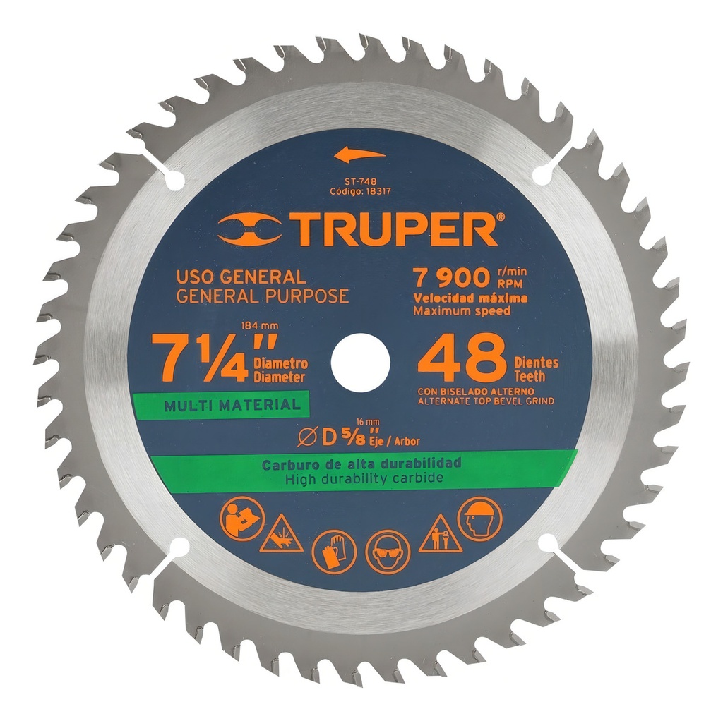 Sierra Circular 48 D.7-1/4 X 5/8 Truper 18317