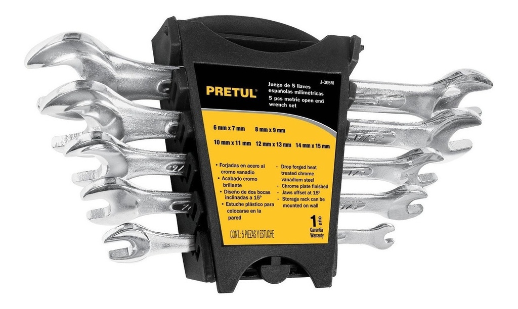 [TR-J-305M] Juego Llaves Española Milimetrica 5 Pz Pretul 22001