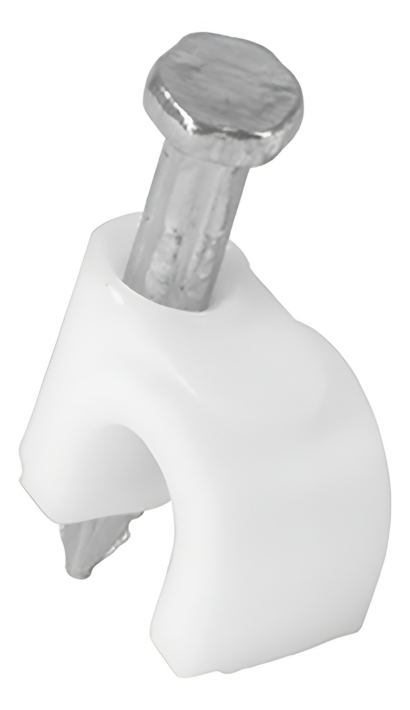 Grapa Cable Curva 5 Mm 20 Pz Blanca Voltech 48271 Blanco