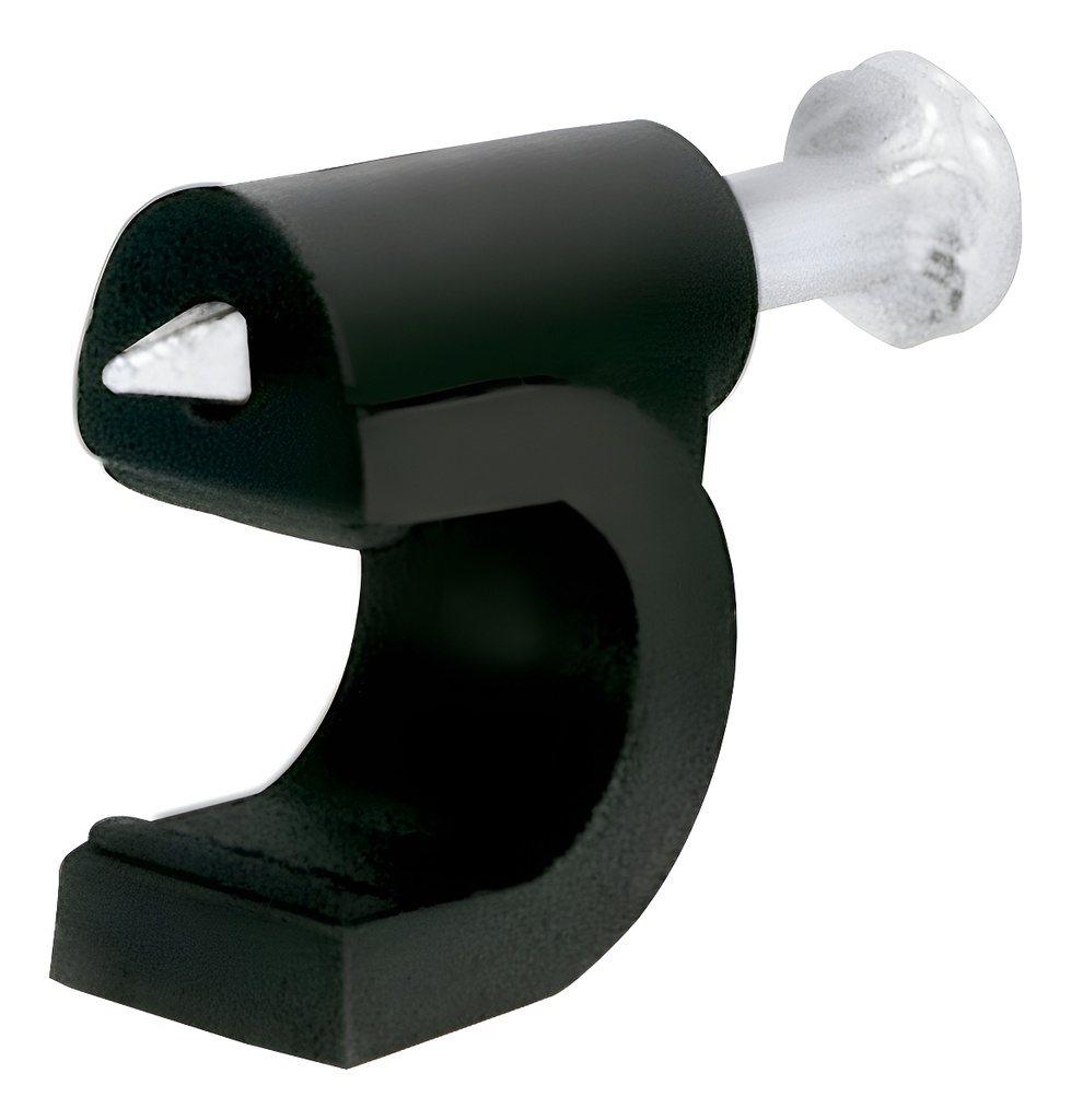 Grapa Cable Curva 8 MM 20 Pz Negra Voltech 48281 Negro
