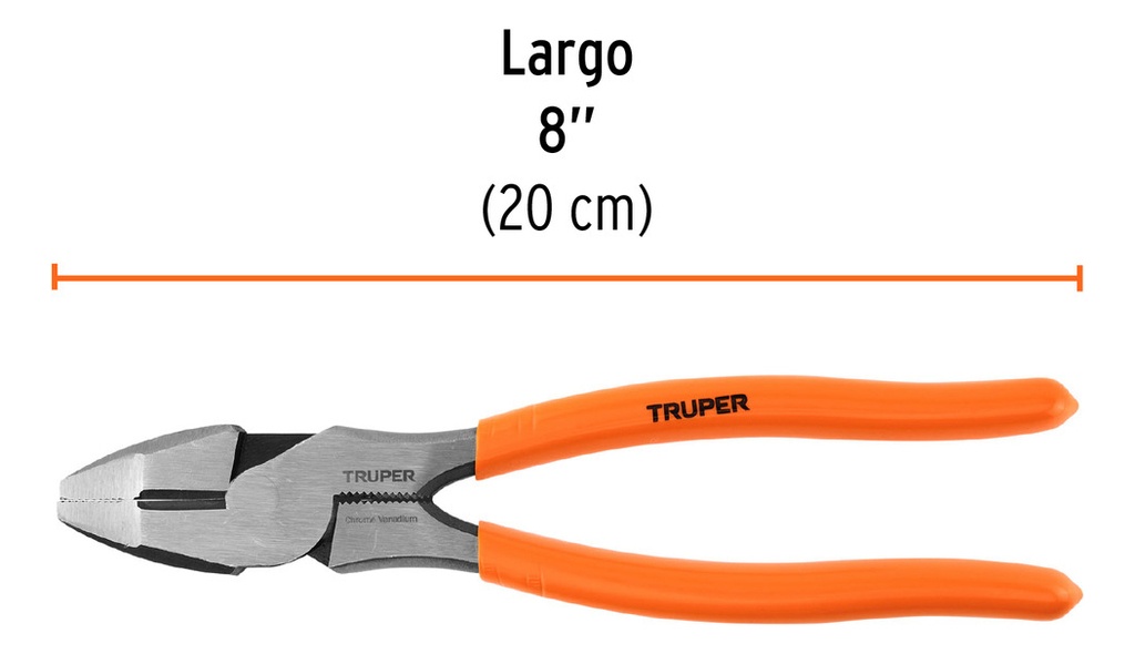 [TR-T210-8] Truper T210-8 Pinza Para Electricista 8 Alta Palanca Mango Pvc