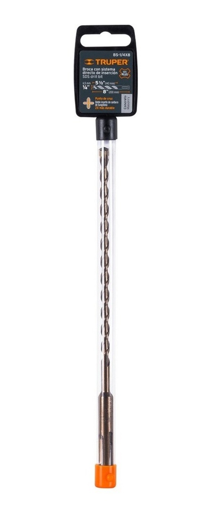 Broca Sistema Directo Insercion 1/4' X 8' Truper 11265