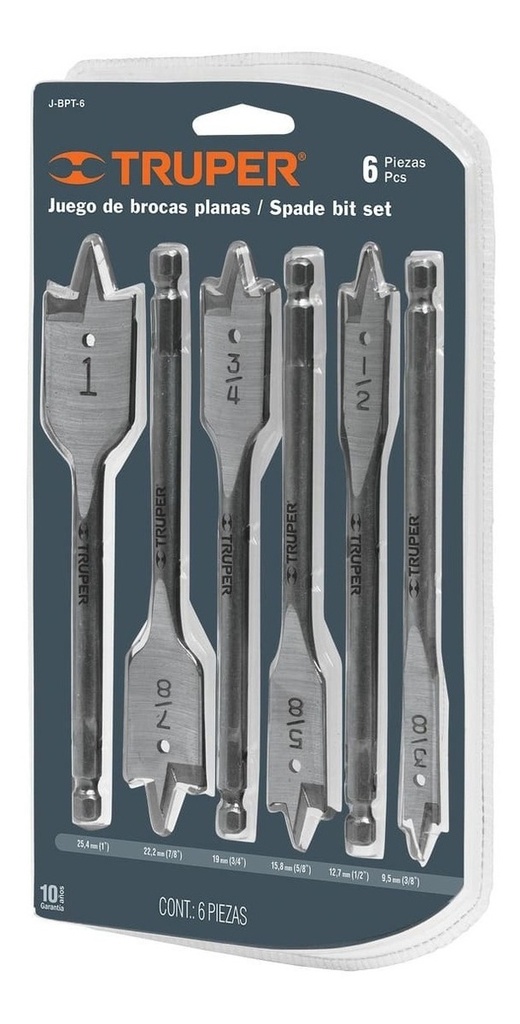 Juego De Brocas Planas 6 Piezas Truper