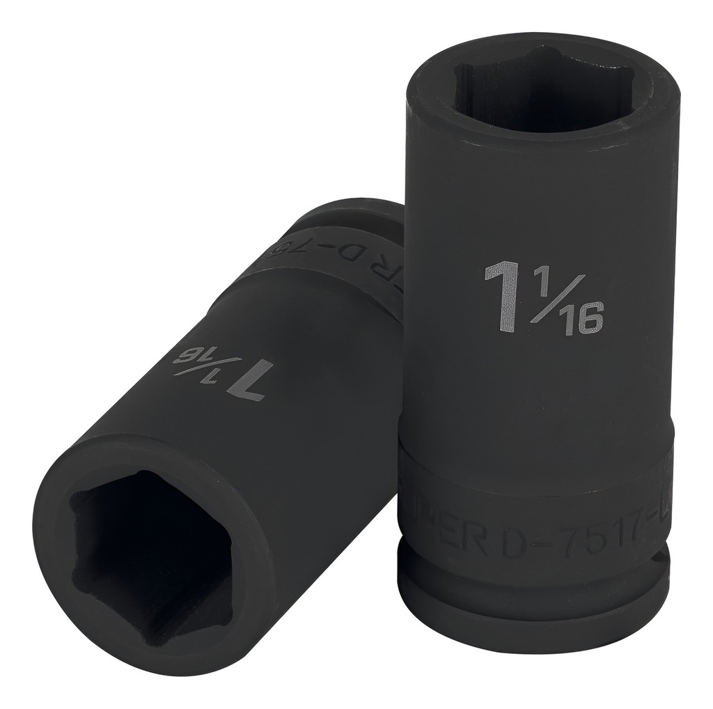 Dado Largo De Impacto 1-1/16puLG 6 Puntas Cuadro 3/4 Truper