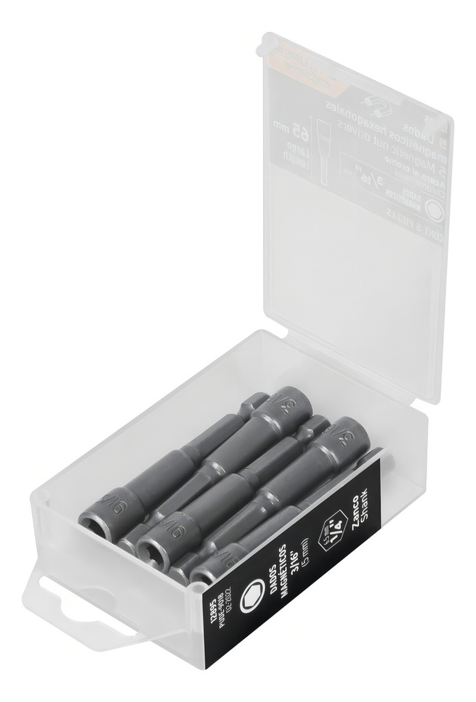 5 Dado 3/16'' Magnetico Hexagona 10cm Zanco 1/4 Truper 12895